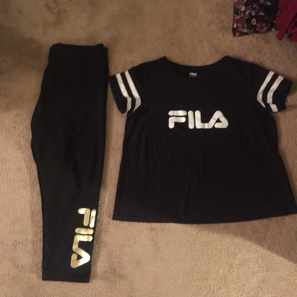 black and gold fila shirt